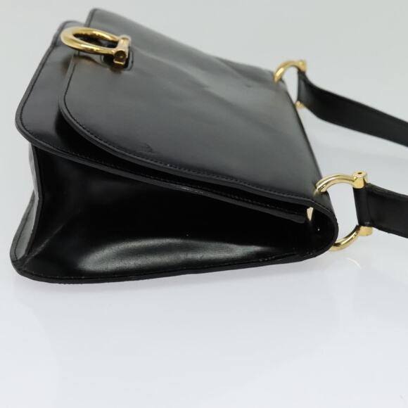 CELINE Shoulder Bag Leather Black Gold - Picture 5 of 12